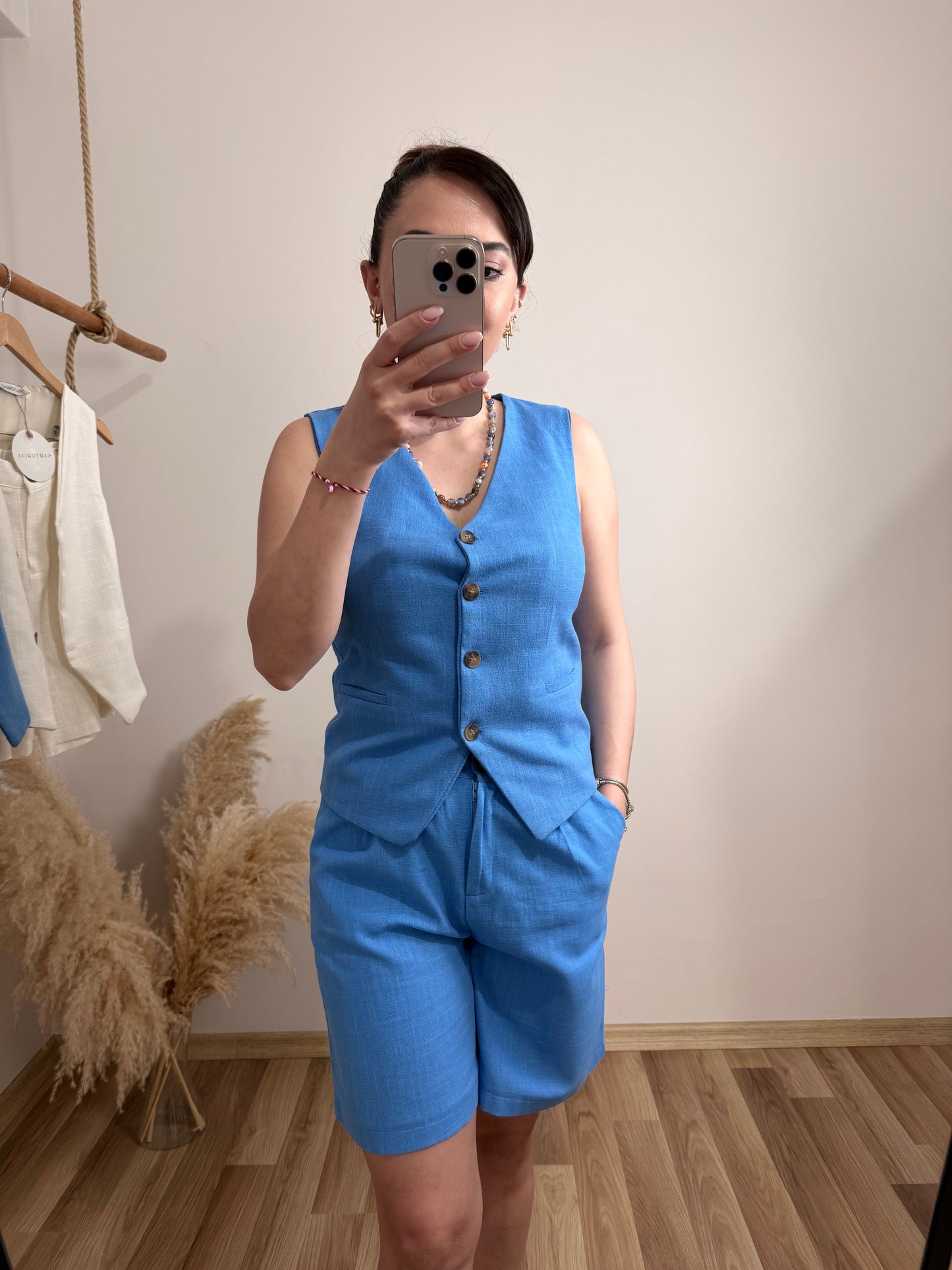 Keten Yelek Şort Takım - Sartorial Clothing Co.