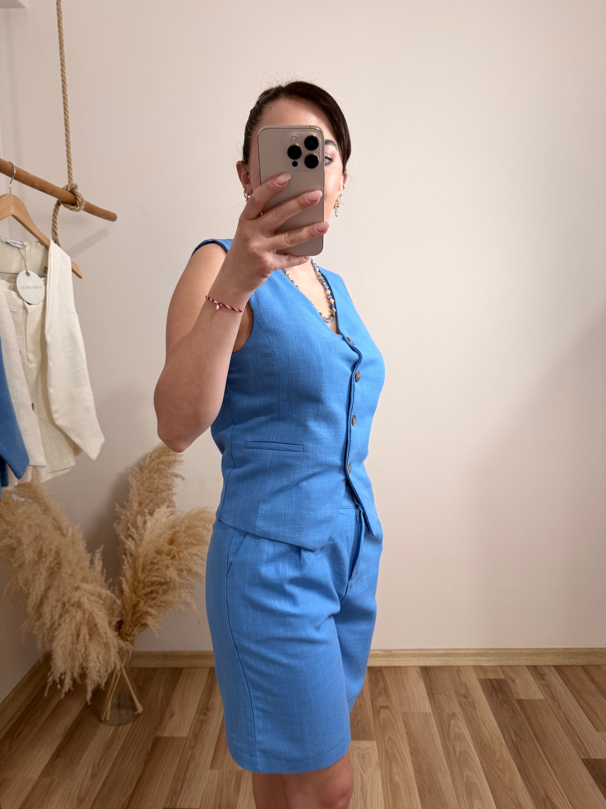 Keten Yelek Şort Takım - Sartorial Clothing Co.