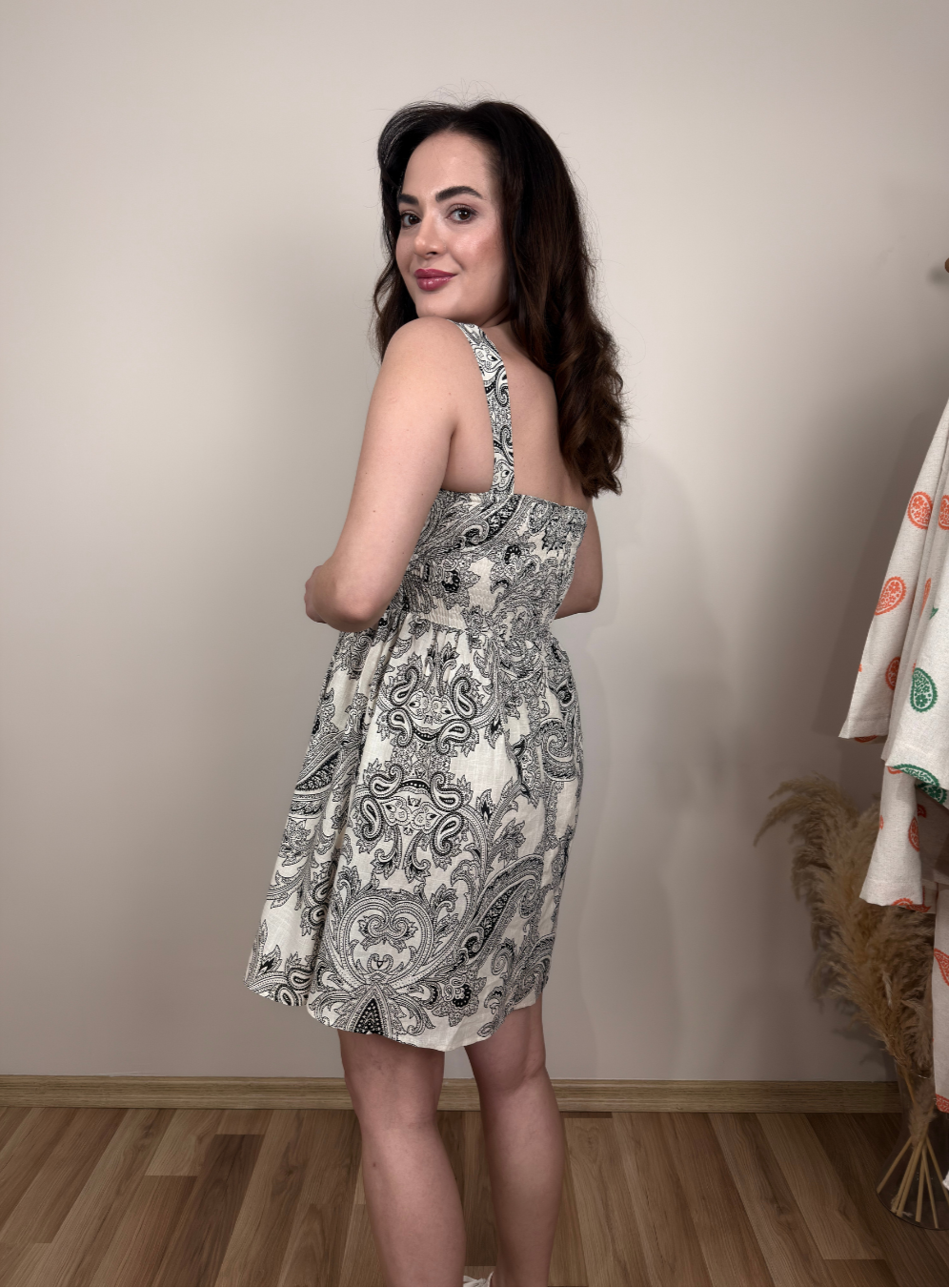 Etnik Desenli Siyah Elbise - Sartorial Clothing Co.